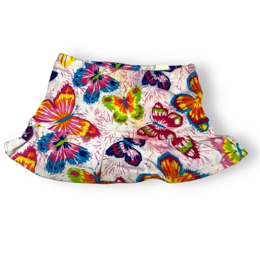The Children's‎ Place Girls Skort Sz 12-18 Mo White Colorful Rainbow Butterflies